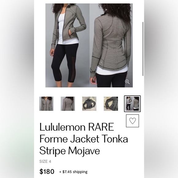 Lululemon RARE Forme jacket in tonka stripe - Picture 7 of 16